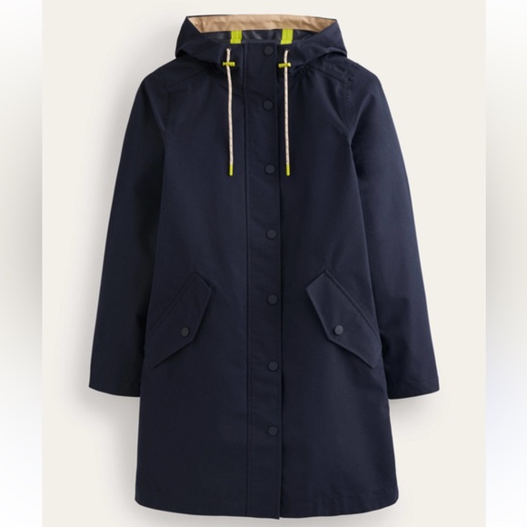 Boden Wells Navy Waterproof Hooded Coat 4 Reg - Picture 3 of 8
